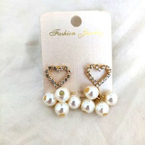 Heart Earrings with Pearls